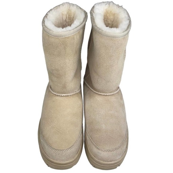 UGG Australia Womens Beige Ultimate Short 5275 Genuine Leather Winter Boots Sz 6 - Picture 5 of 10